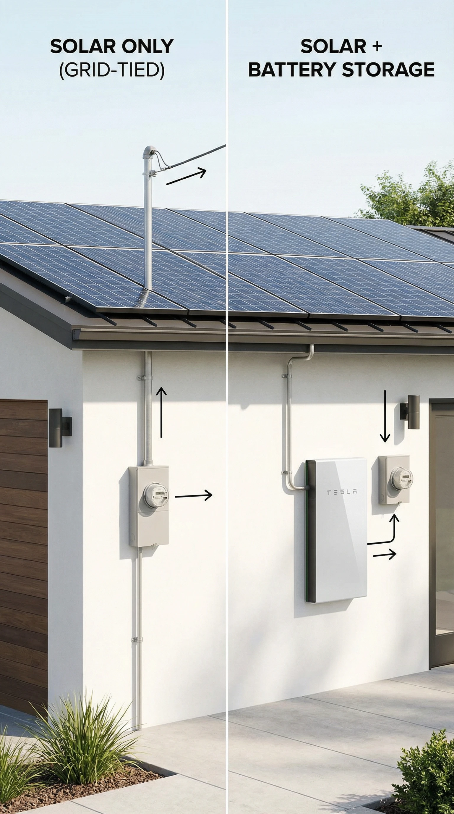 Infographic: Solar with Battery vs Solar without Battery