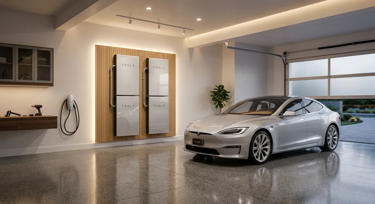 Tesla Powerwall 3 installed in luxury garage