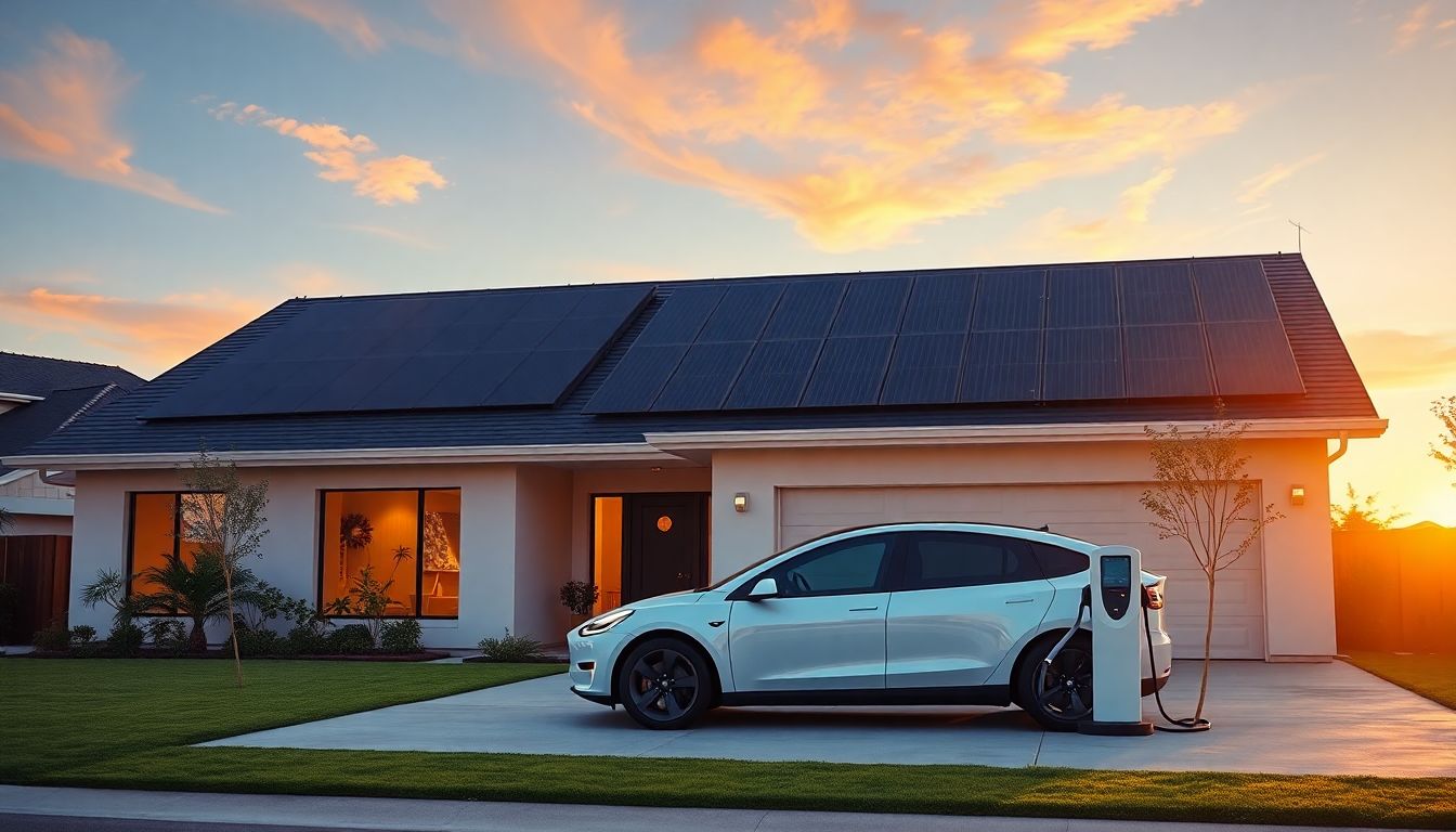 Modern home with solar and EV